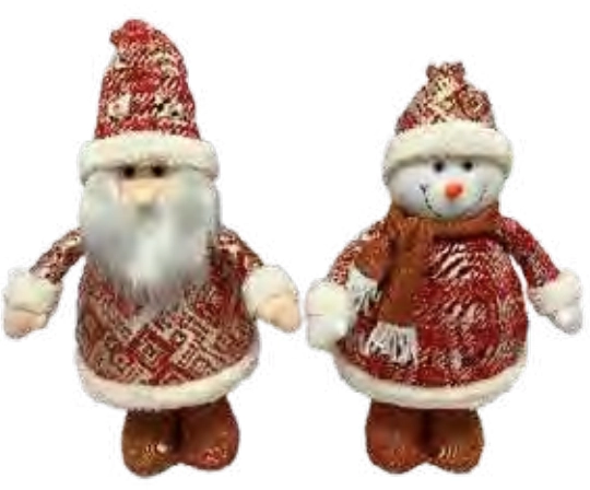 Boneco Pelucia Em Pe Xadrez Verm Dour 41cm Ref.xts2612