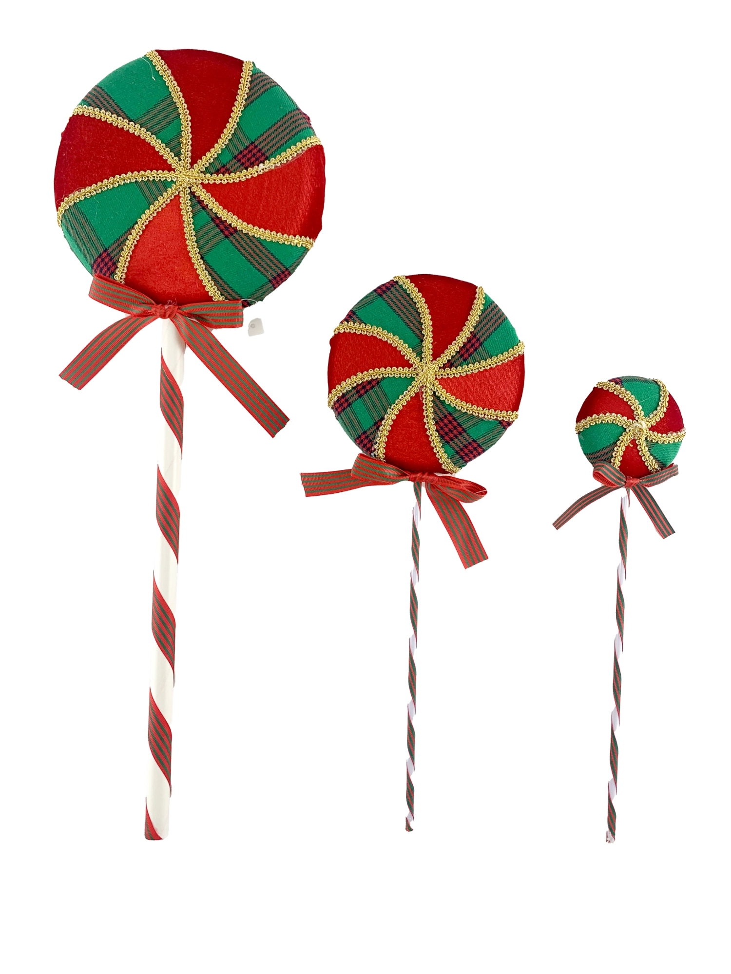 Enfeite Natal Pendurar Pirulito Xadrez 7,5x2x29cm Sd3466 Rio Master