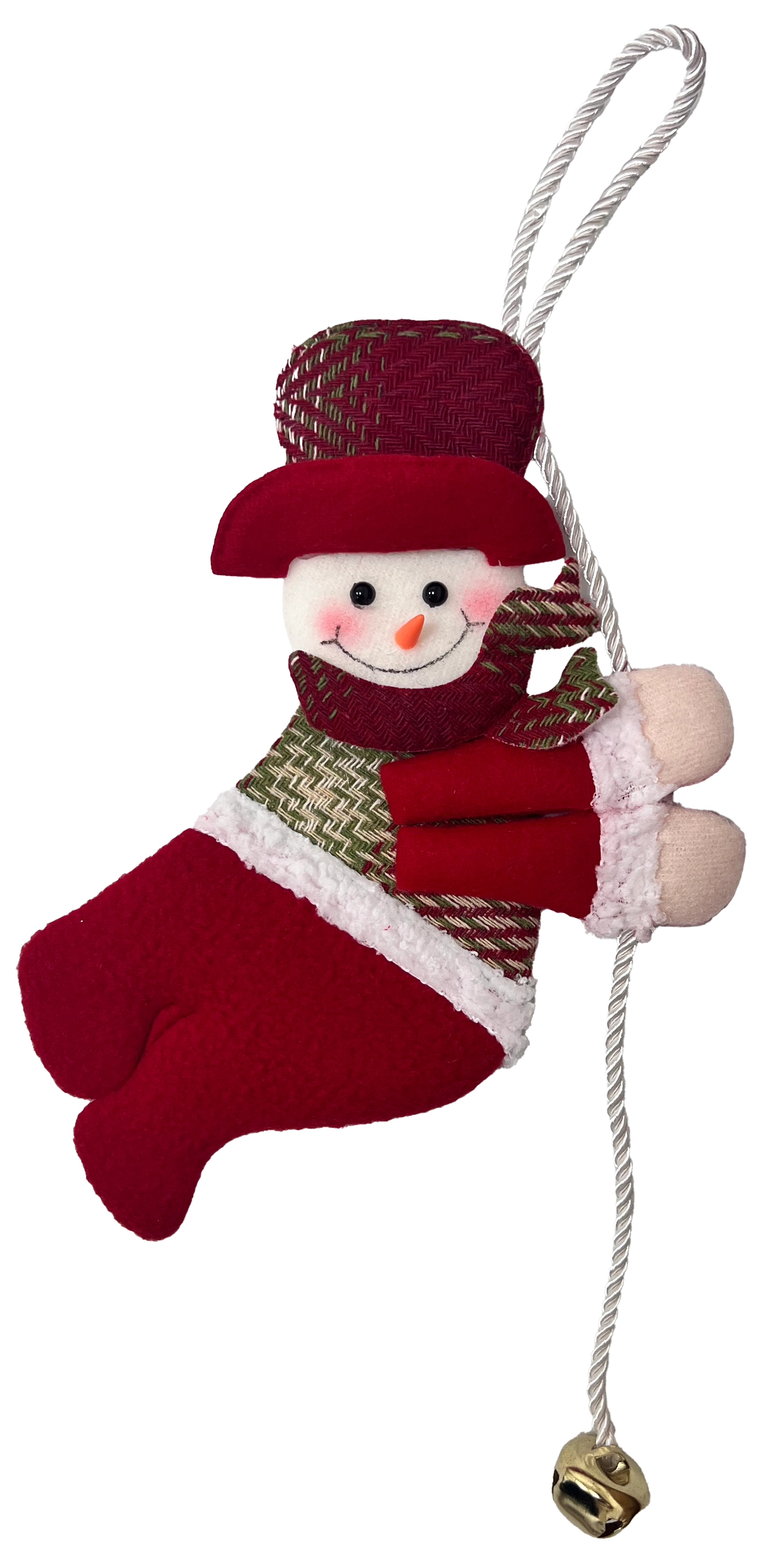 Enfeite Natal Pendurar Boneco Vermelho Guizo Wfh2937 Rio Master