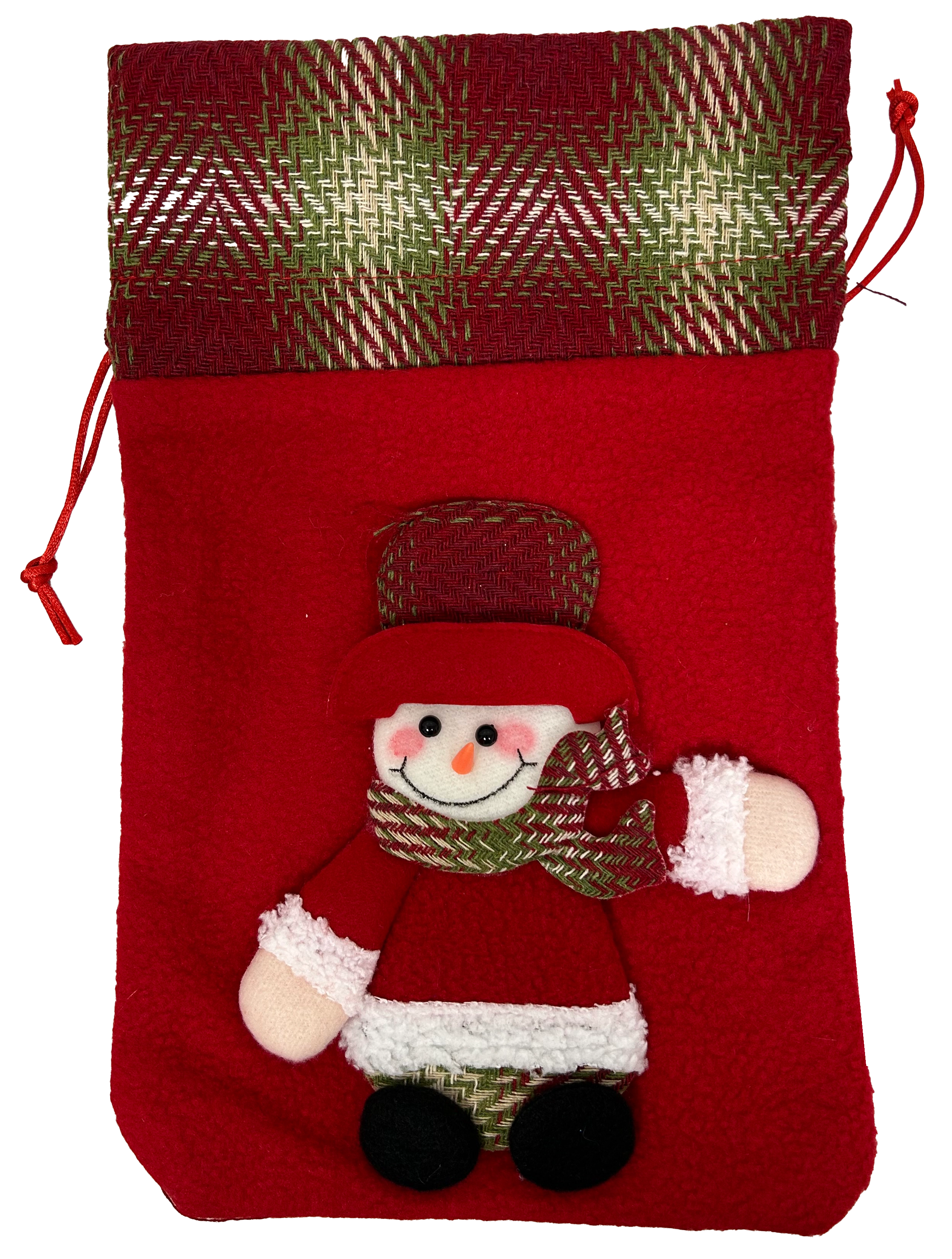Enfeite Natal Saco Presente Boneco Vermelho 19x32cm Wfh2945 Rio Master