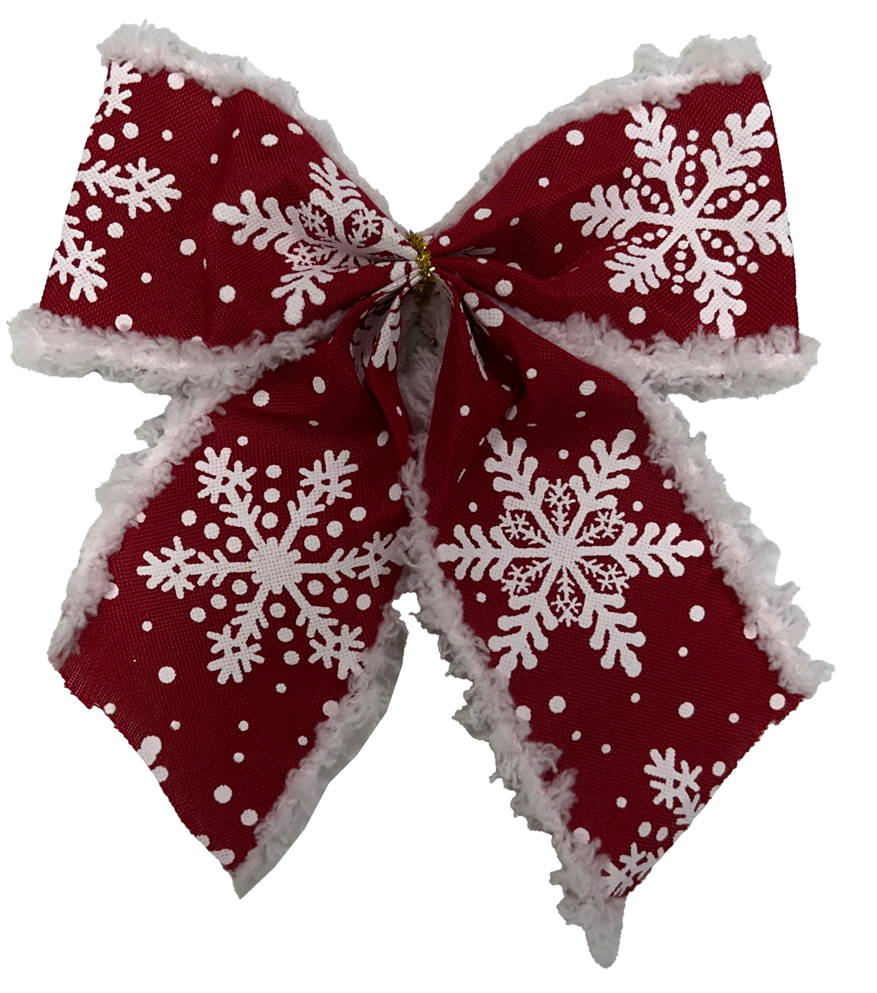 Kit Laco Natal Floco Neve Vermelho 10cm 3un Wf1835 Rio Master