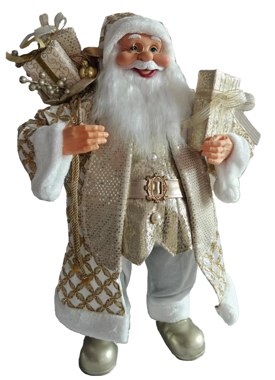Papai Noel Presente Branco 42x28x80cm Tlj4413 Rio Master