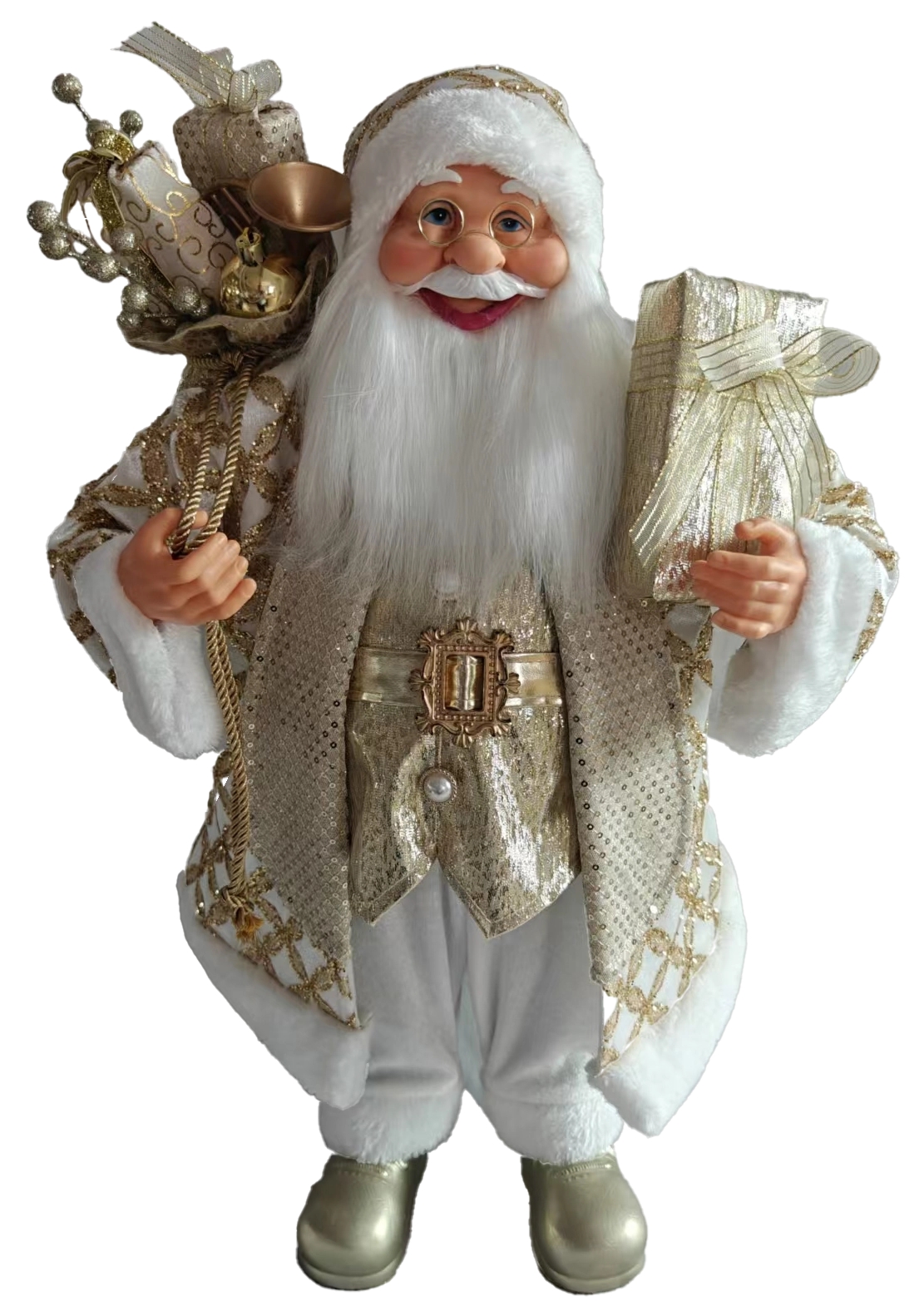 Papai Noel Presente Branco 20x20x60cm Tlj4414 Rio Master