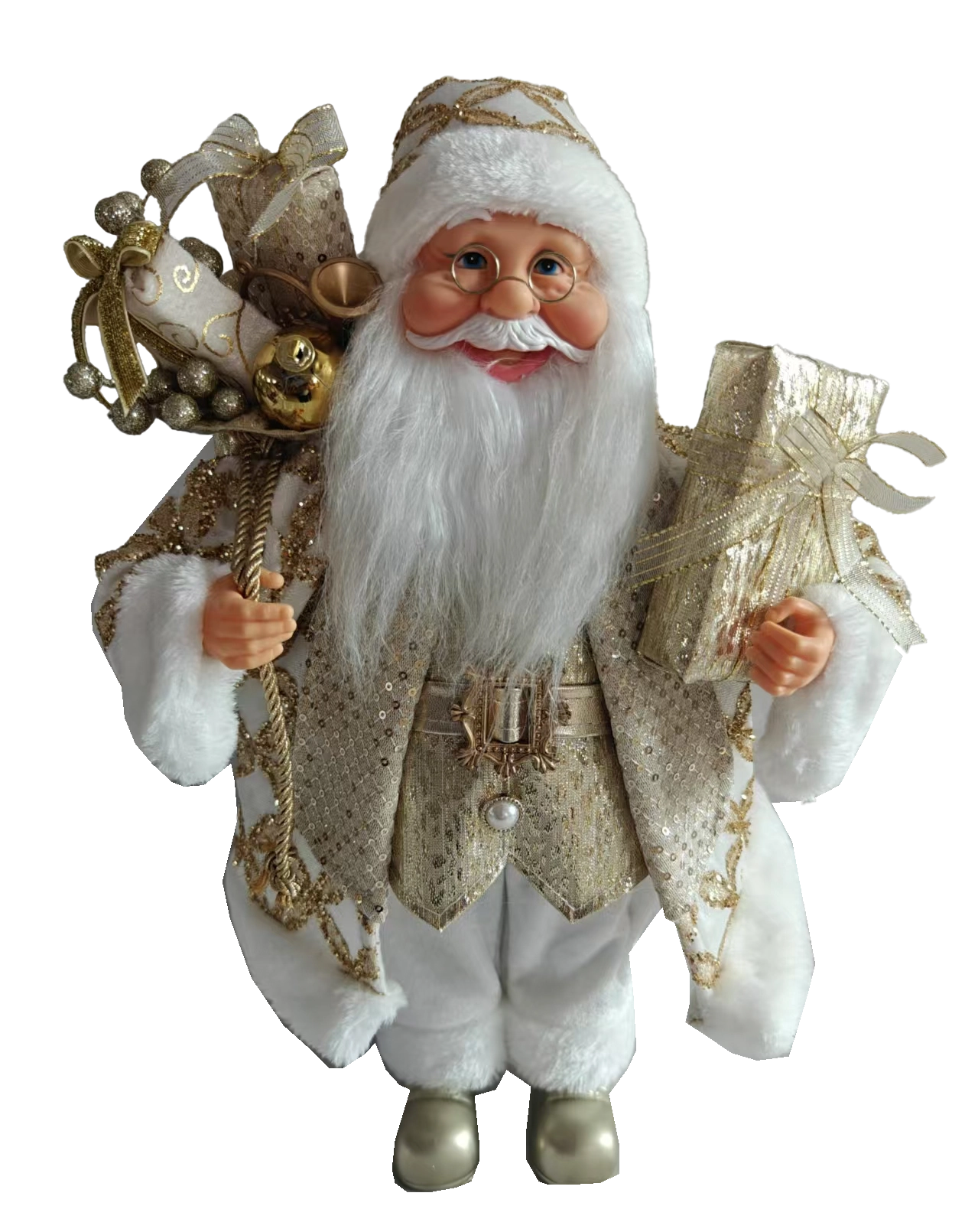 Papai Noel Presente Branco 25x15x40cm Tlj4415 Rio Master