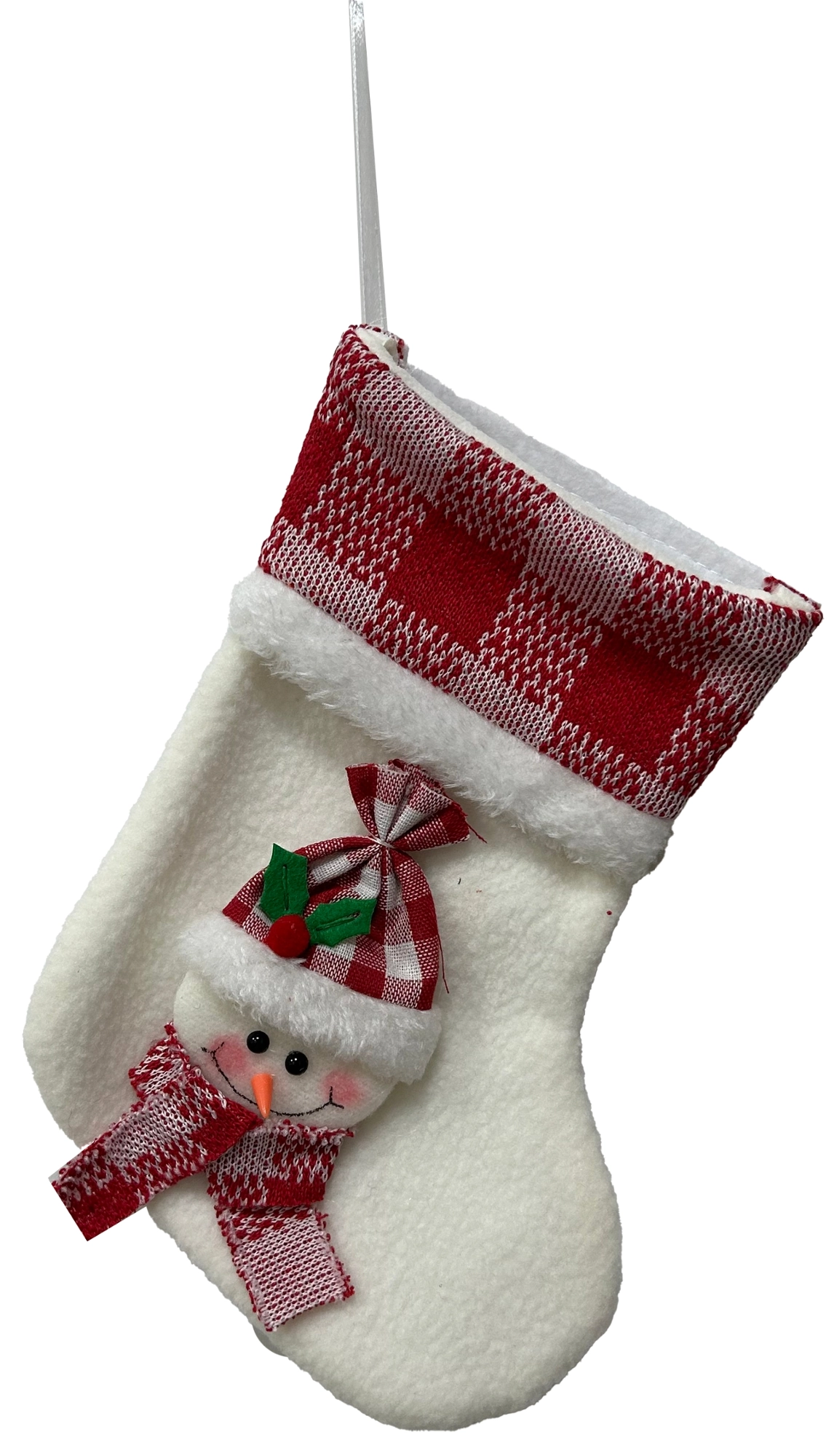 Bota Natal Boneco Rustico Xadrez 18x25cm Wfh2993 Rio Master