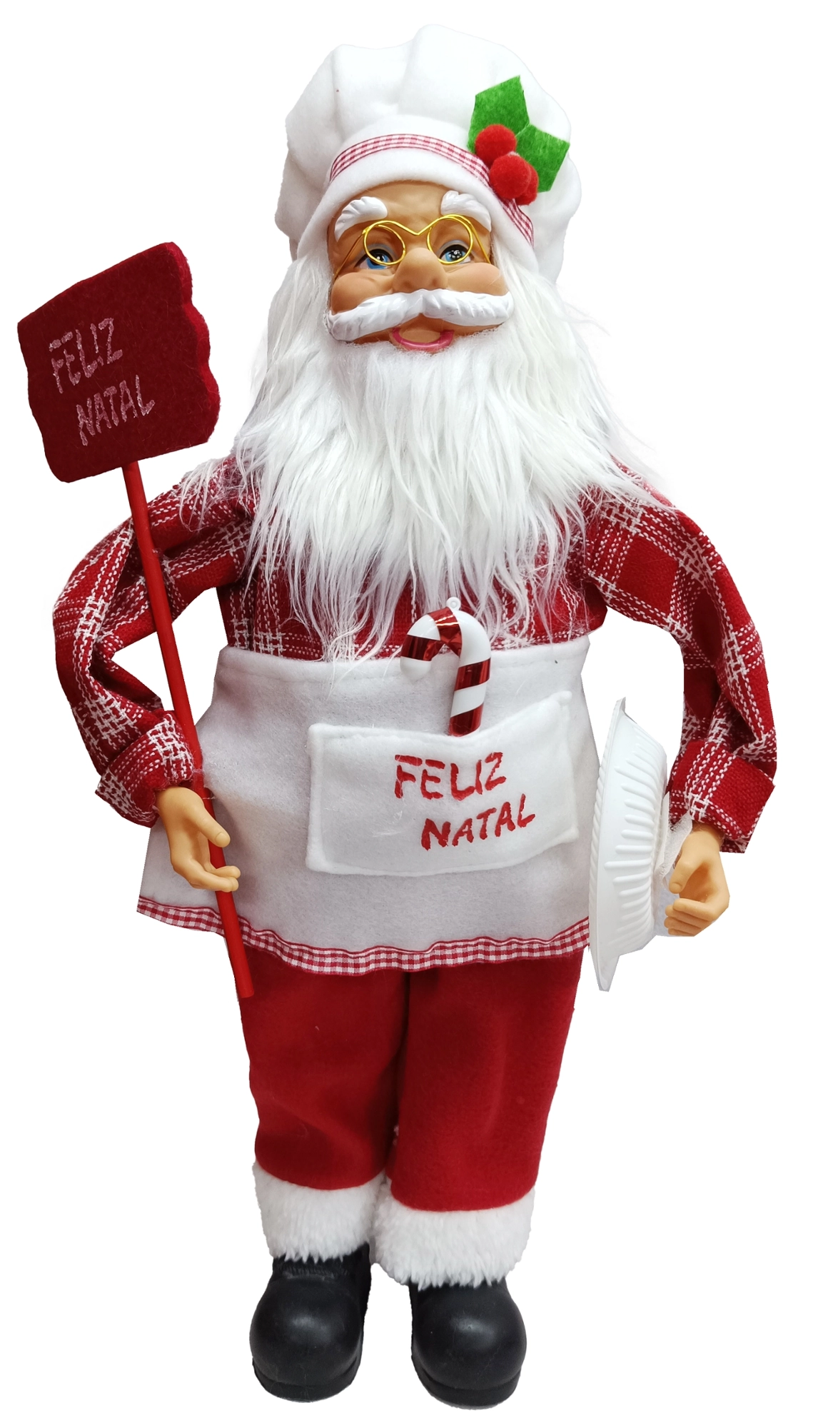 Papai Noel Cozinheiro Placa Welcome 50cm Xts5210 Rio Master