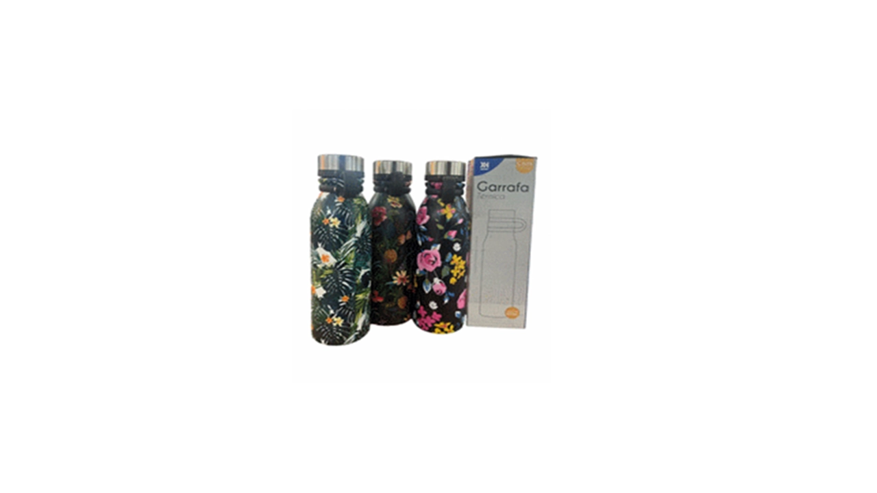 Garrafa Parede Dupla Estampada 600ml Xh9639 Gp6