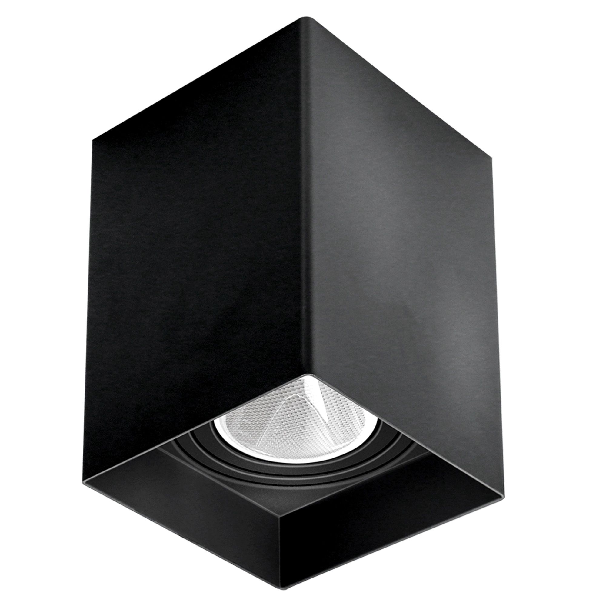 Spot De Sobrepor Quadrado Preto Mr16 Gu10 Direcionável 12x8