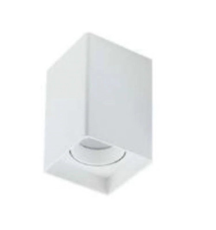 Plafon Dicróica Simples Quadrado Branc 8x8x12,5cm