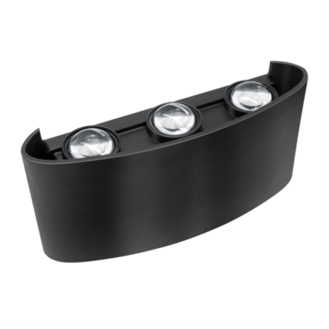 Arandela Led Lentille Trois Preta 6w Amarelo 3000k