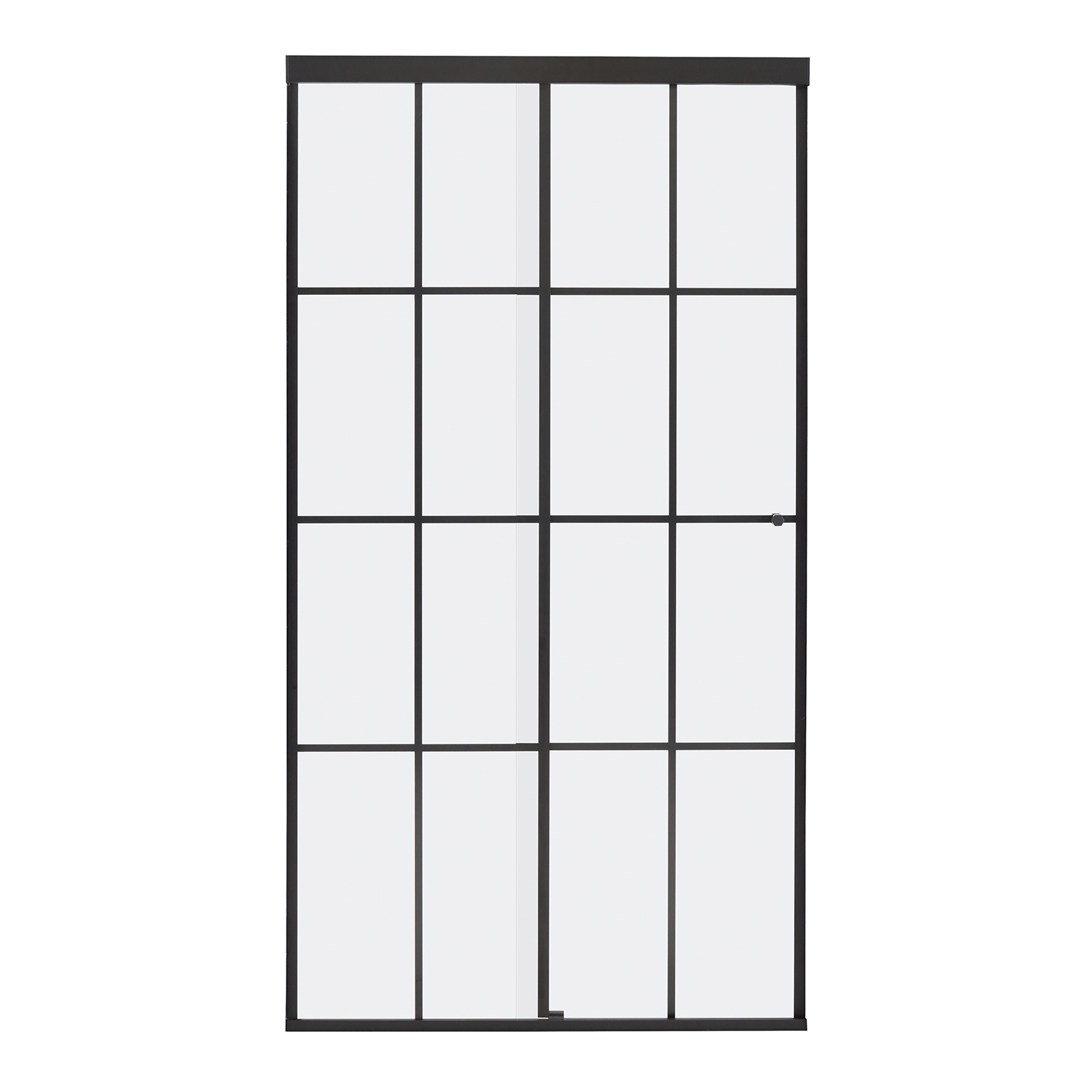 Box para Banheiro 100x190cm Vidro Incolor Frontal de Correr 2 Folhas Preto Iron Speed Temper