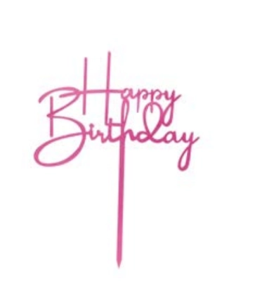 Topo De Bolo Happy Birthday Rose Gold Pf135594 1un
