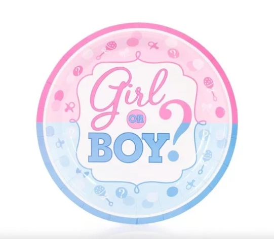 Prato Papel Boy Or Girl 18cm C/8un Ponto Das Festas