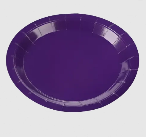 Prato Papel Roxo 18cm C/8un Ponto Das Festas