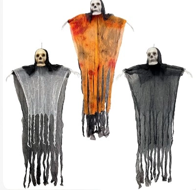 Boneco Caveira Fantasma D/ Pendurar 1m Ponto Das Festas