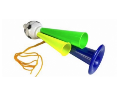 Corneta Vuvuzela Dupla Bola Futebol 22cm Ponto Das Festas