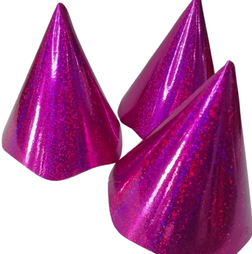 Chapeu P/ Aniversario Glitter Pink 20cm C/6un Ponto Das Festas