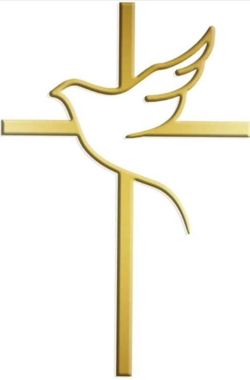 Topo De Bolo Acrilico Cruz/pomba Dourado Ponto Das Festas