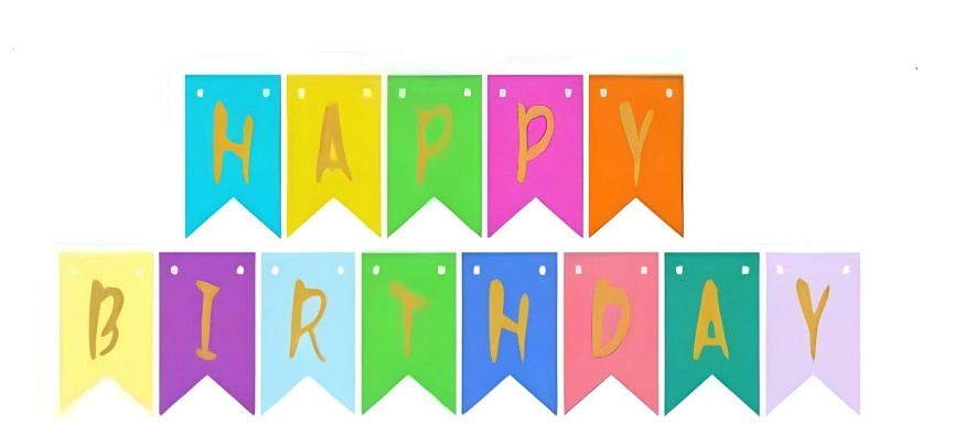 Faixa Happy Birthday Colorida 11x16