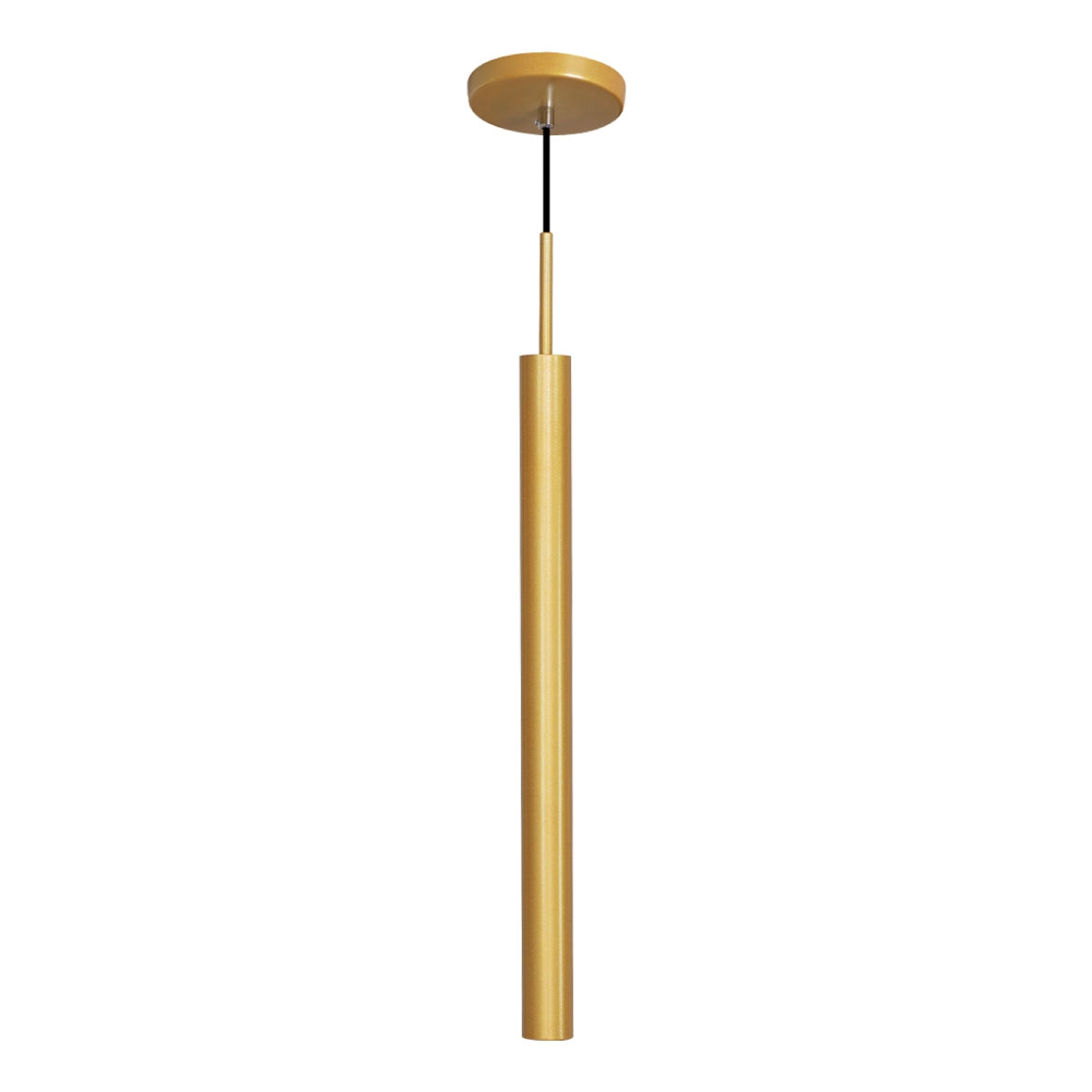 Pendente Tubo Cilindro Dourado Em Alumínio P/ Led Mr11 St642