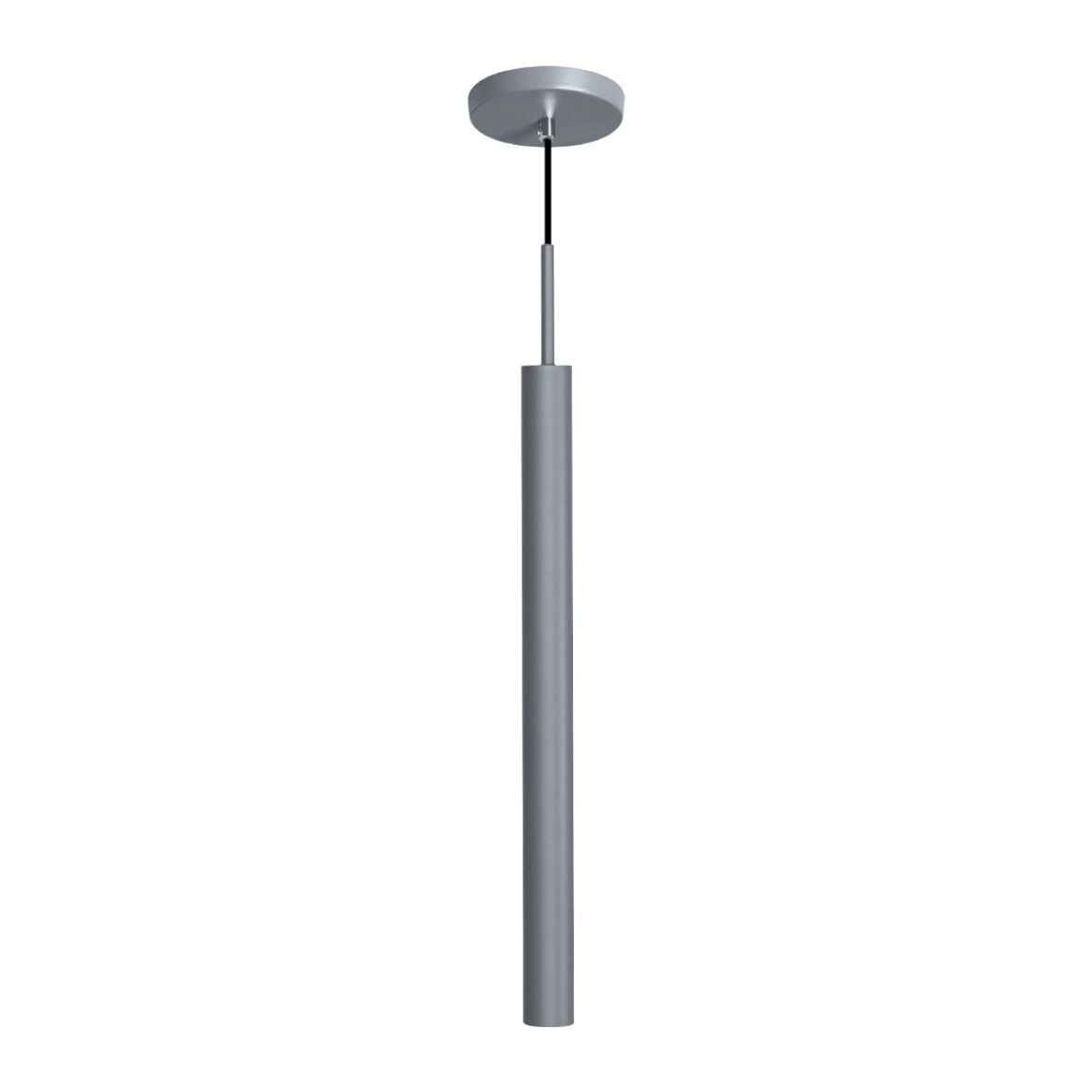 Pendente Tubo Cilindro Cinza Em Alumínio P/ Led Mr11 St642