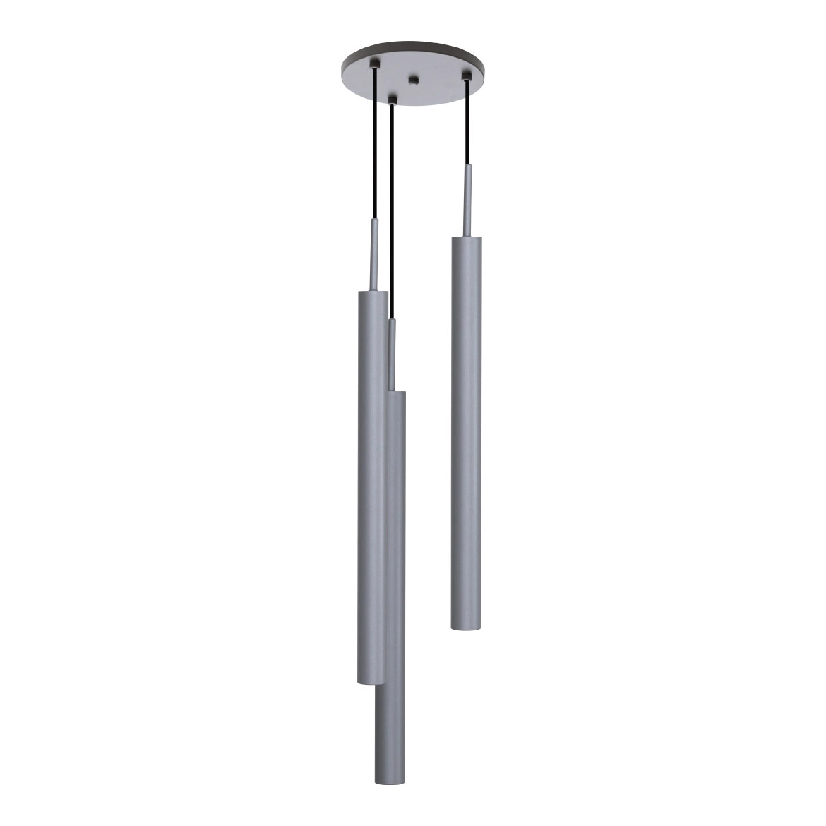 Pendente Tubo Triplo Alumínio Cinza P/ Led Mr11 Gu10 St1699