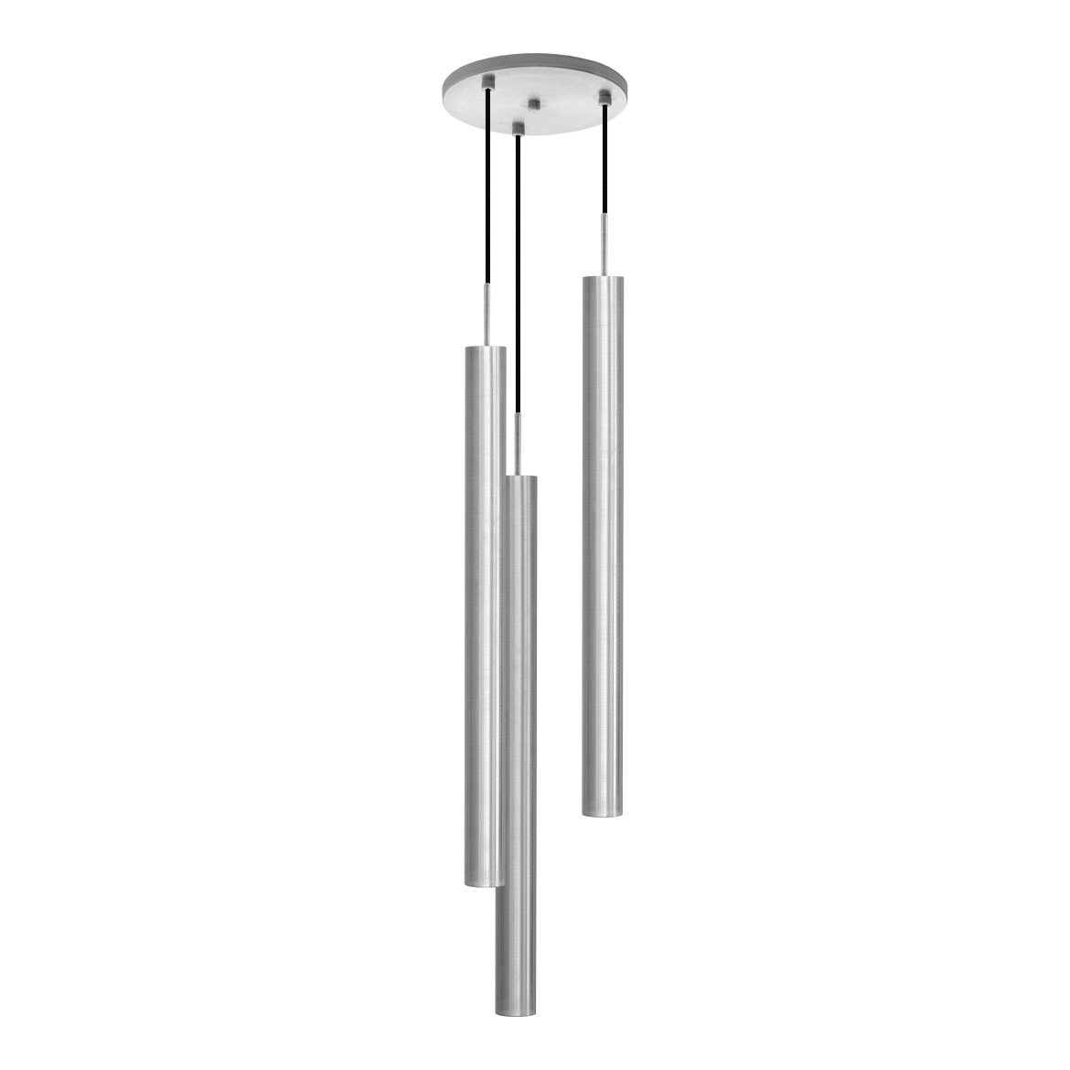 Pendente Tubo Triplo Alumínio Escovado P/ Led Mr11 Gu10 St1699