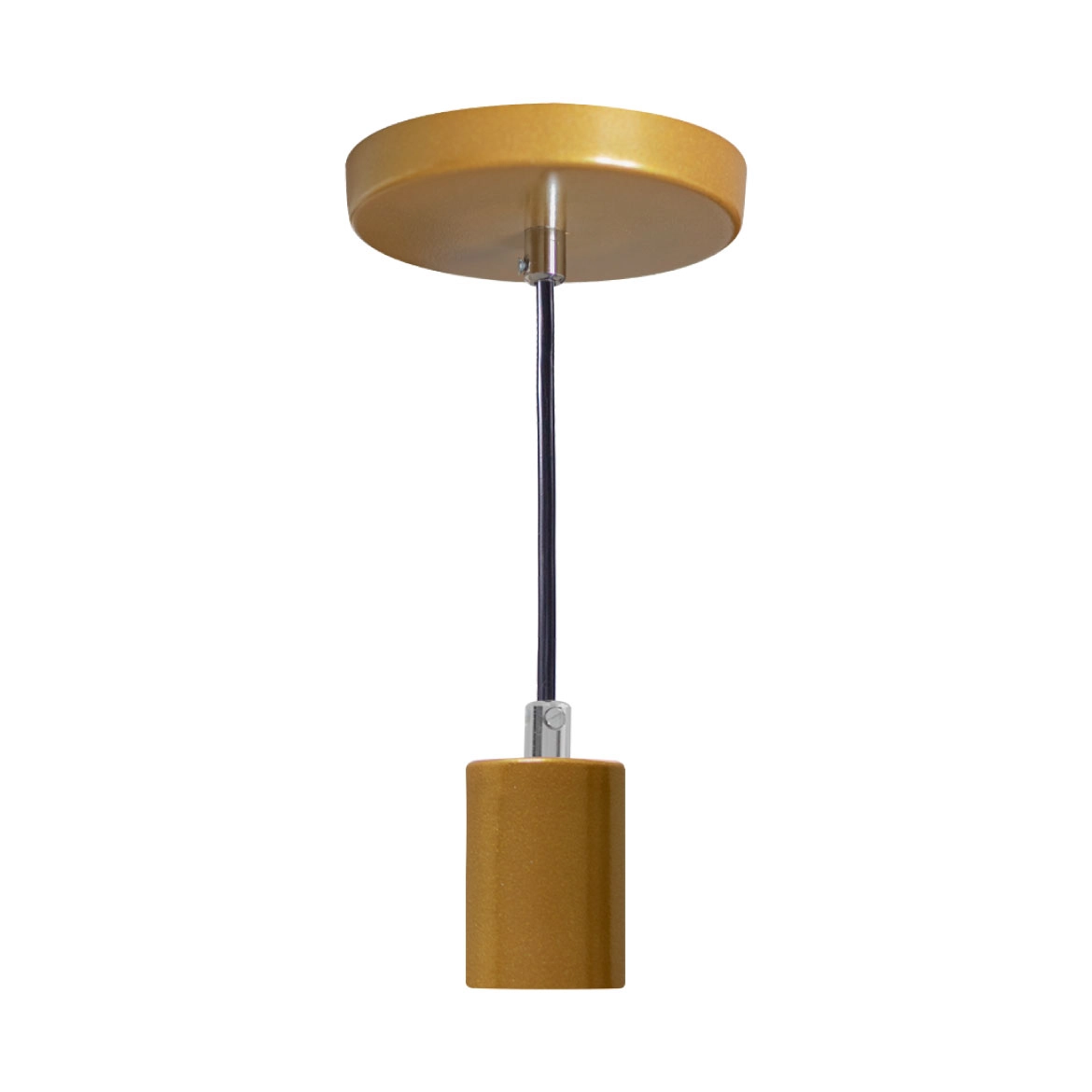 Pendente Tubo Cilindro Alumínio 4x6cm E27 Dourado St458