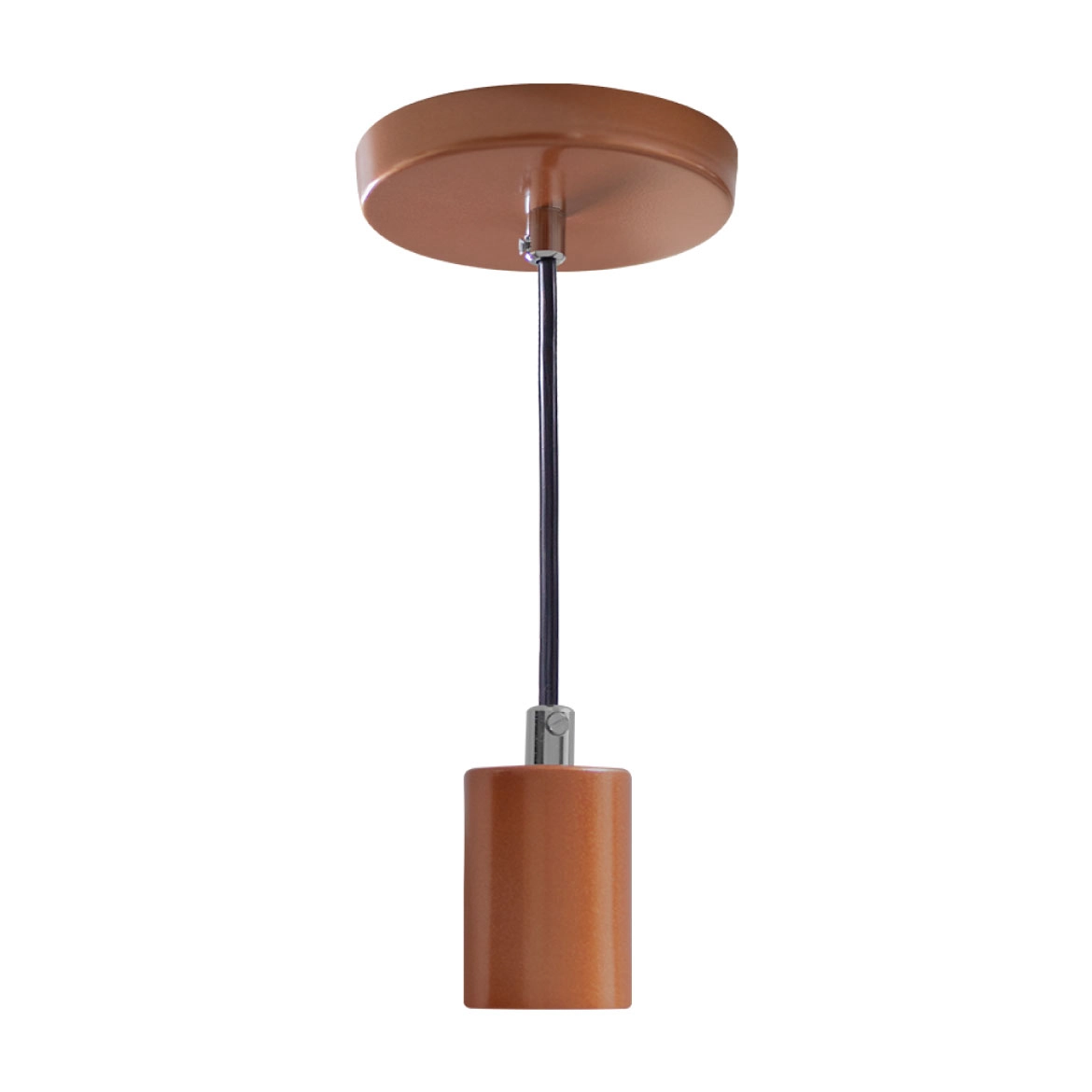 Pendente Tubo Cilindro Alumínio 4x6cm E27 Cobre New St458