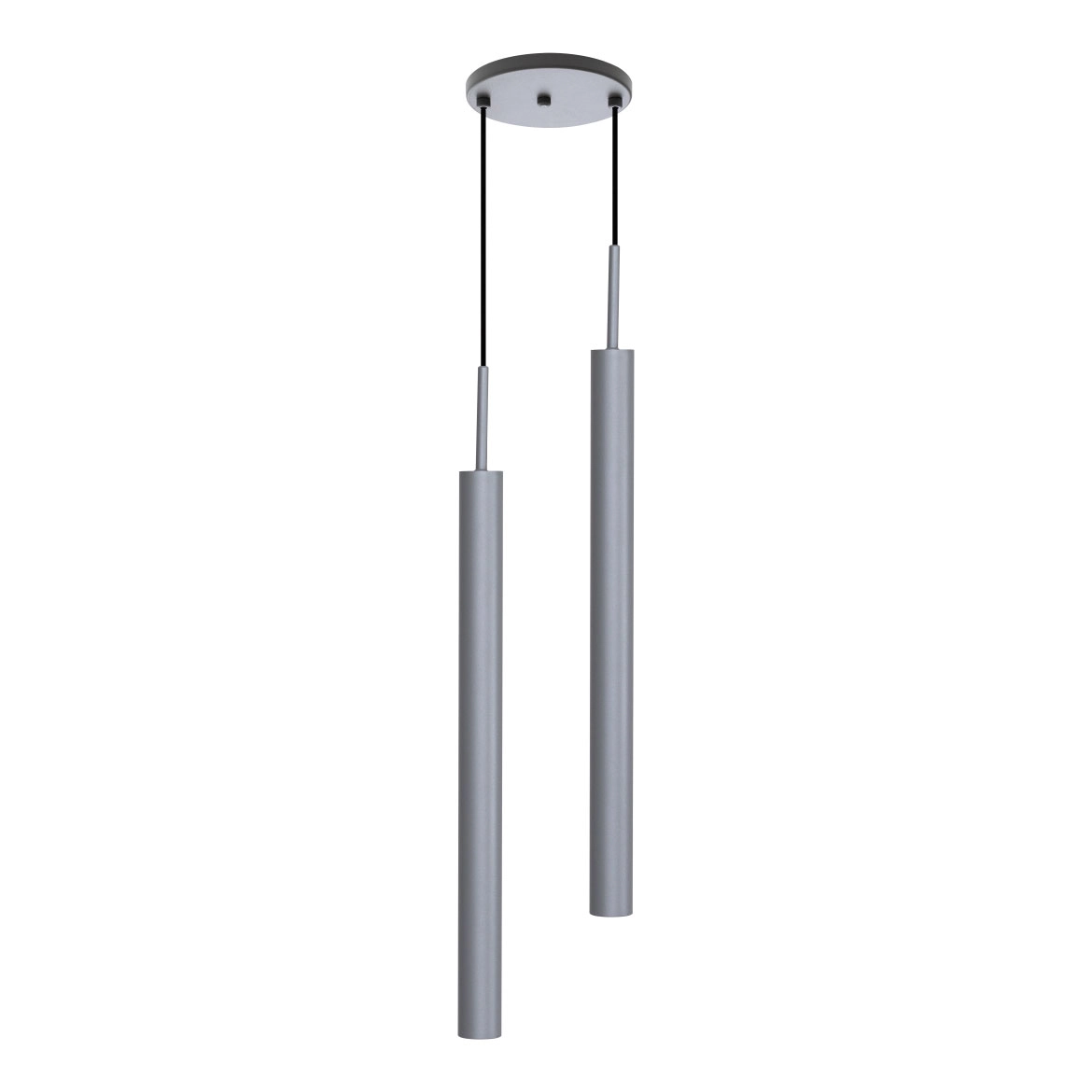 Pendente Tubo Duplo Alumínio Cinza P/ Led Mr11 Gu10 St1697
