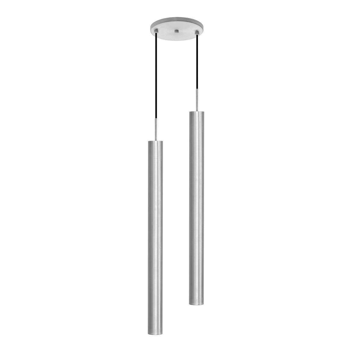 Pendente Tubo Duplo Alumínio Escovado P/ Led Mr11 Gu10 St1697