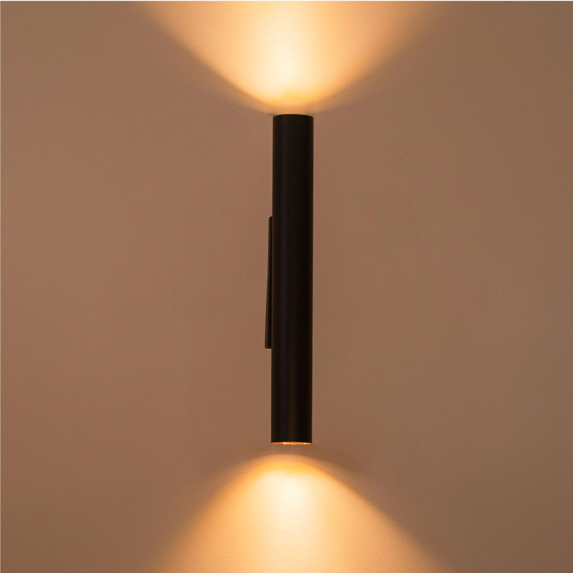 Arandela Tubo Cilindro Preta 30cm 2 Fachos + 2 Led Mr11 Br.quente St2773