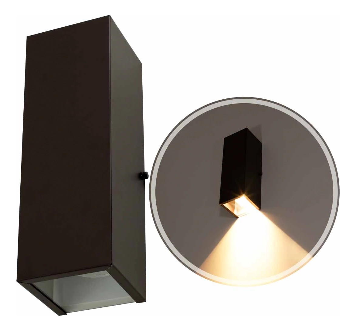 Arandela Retangular 1 Foco S/ Friso 10x30cm Marrom P/ E27 Starlumen St2779