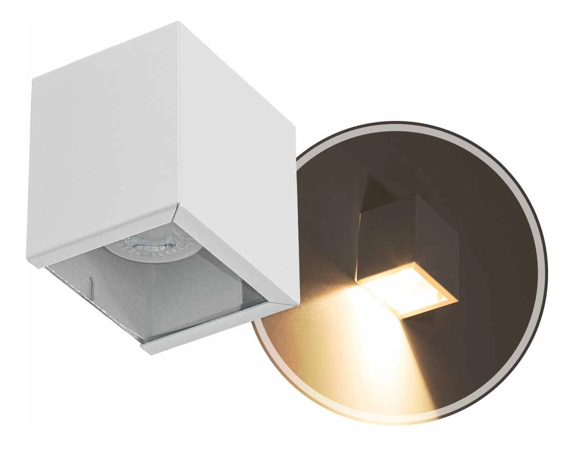 Arandela Cubo 1 Foco Sem Friso Alumínio 10cm P/ Mr16 St2941