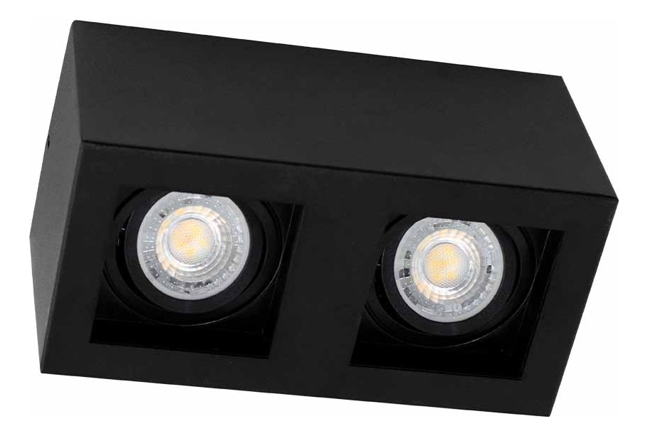 Plafon Spot Sobrepor Box Duplo Preto P/ 2x Mr16 Starlumen St2945