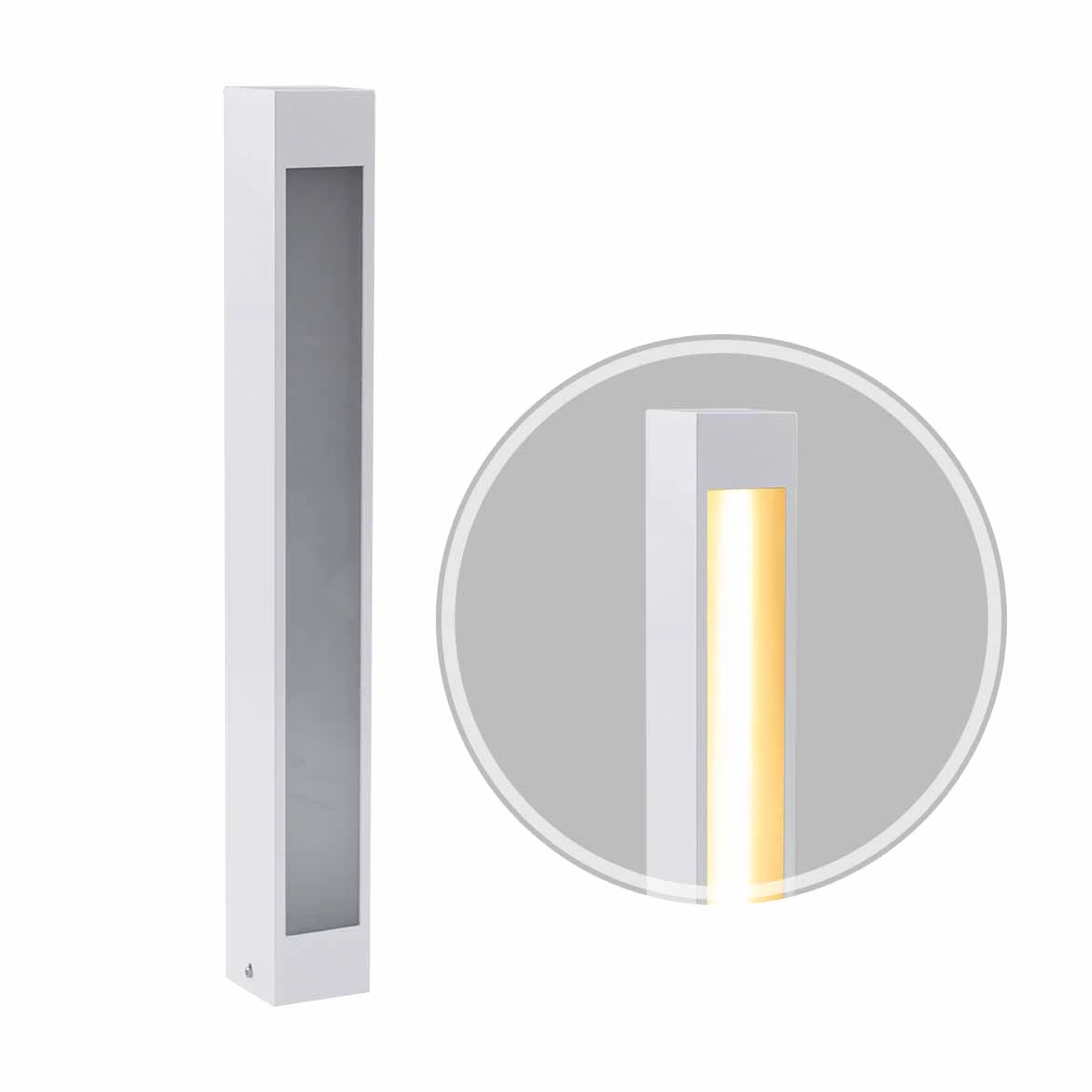 Poste Balizador De Jardim Externo Branco P/ Tubular T8 Starlumen St2946