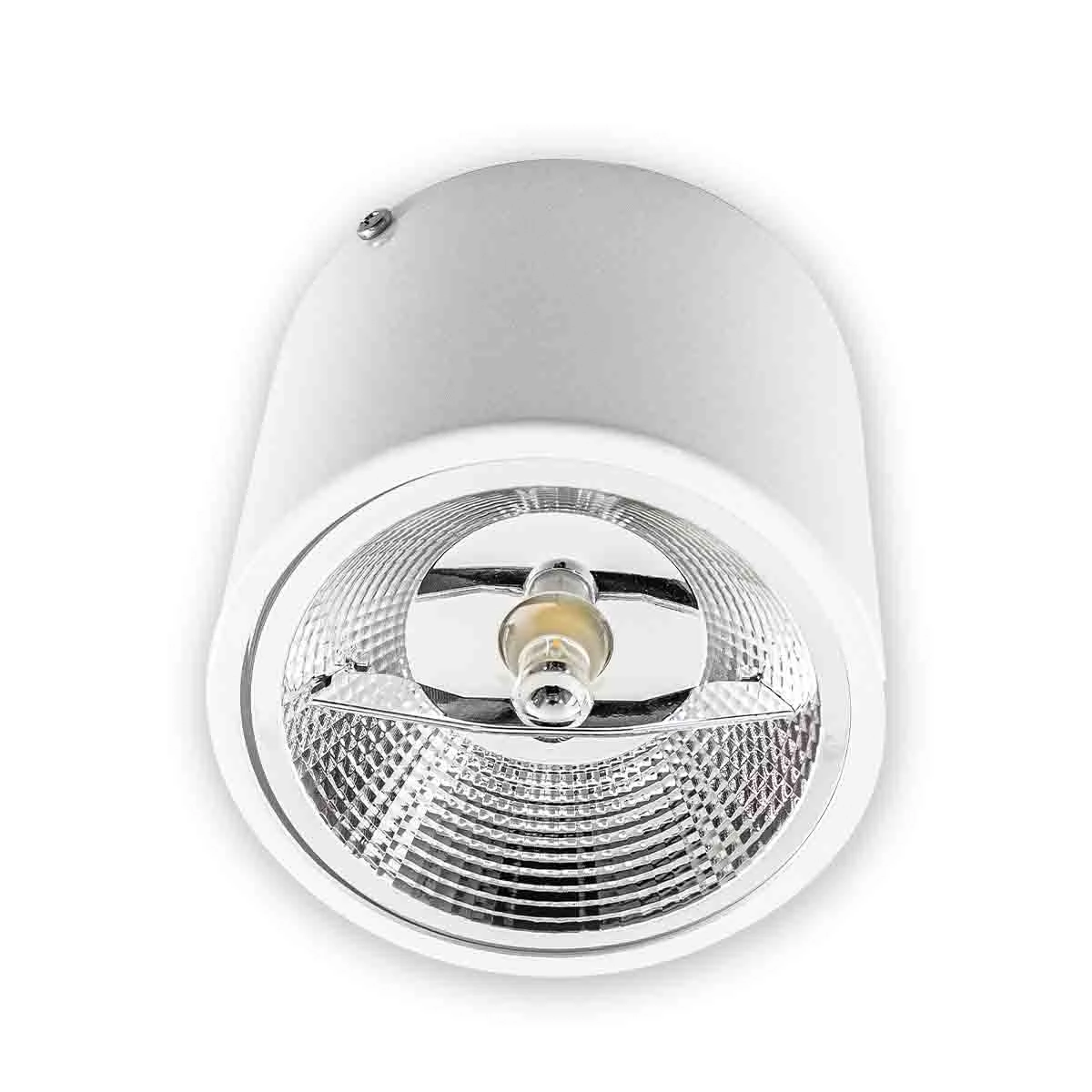 Plafon De Sobrepor Redondo Branco Foco Fixo P/ Ar111 Starlumen St2947