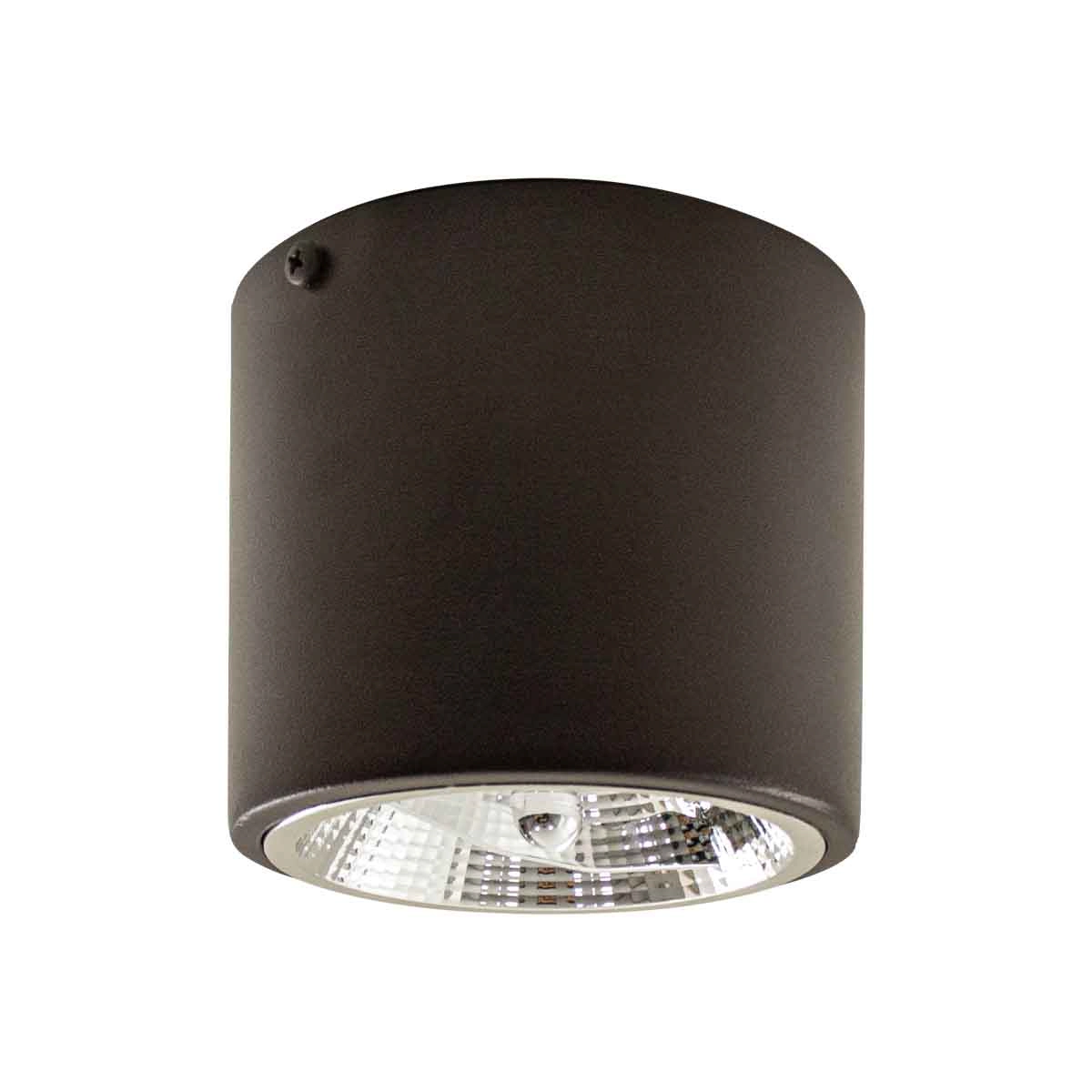 Plafon Sobrepor Redondo Marrom 1 Foco + Led Ar111 Br. Frio Starlumen St2947