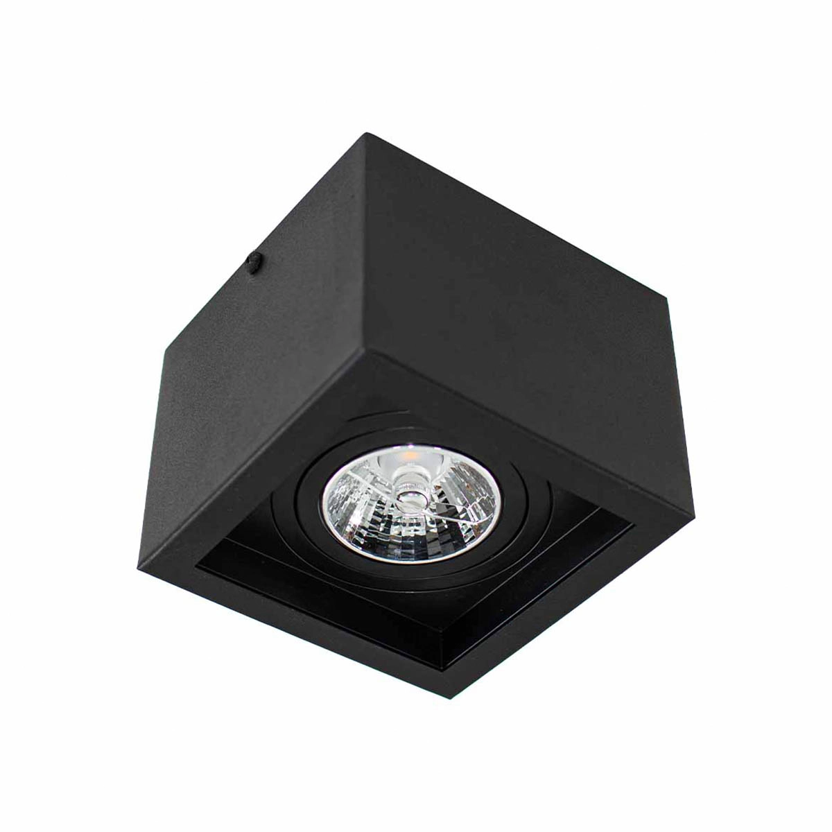 Plafon Spot Sobrepor Box Preto + Led Ar70 Branco Frio Starlumen St2761