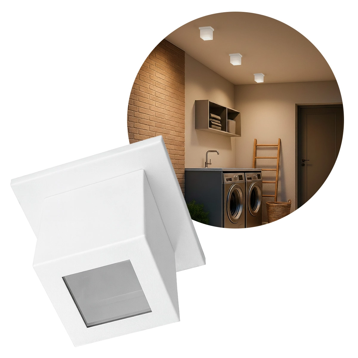 Plafon Spot Box Lexy Sobrepor De Teto Starlumen 1 Facho 1xgu10 Interno E Externo St3070 - Branco