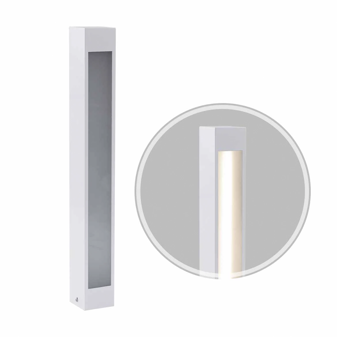 Poste Balizador De Jardim Externo Branco + T8 60cm Luz Fria Starlumen St2946