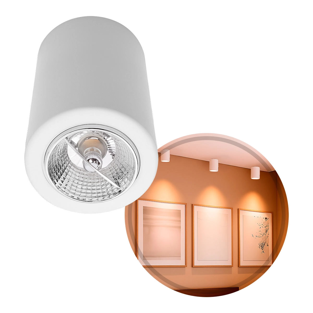 Plafon De Sobrepor Redondo Foco Fixo Branco P/ Ar70 Gu10 Starlumen St2951