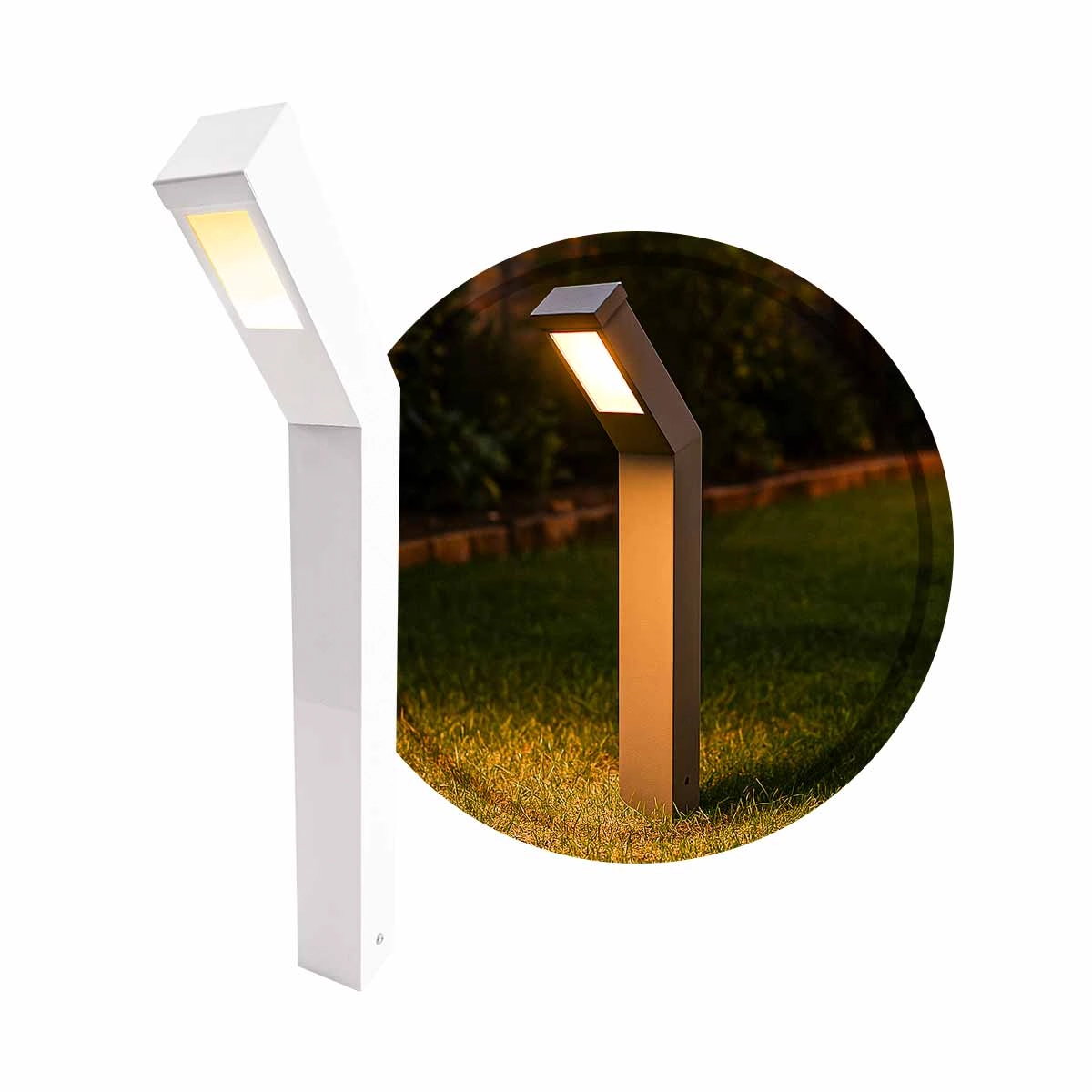 Poste Balizador De Jardim Em Alumínio Branco P/ T40 Starlumen St3152