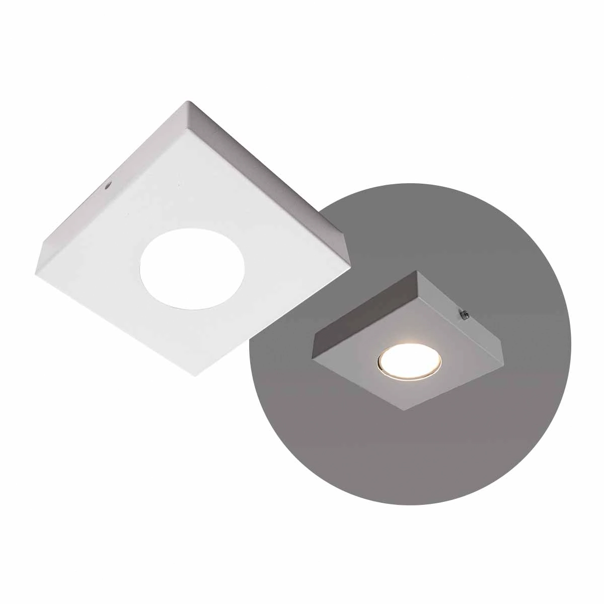 Spot Semi-embutido Quadrado Branco + Mr16 4,8w Br. Frio St3148