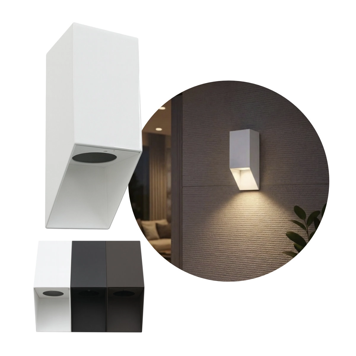 Arandela De Sobrepor Bisel 1 Foco Parede/muro/fachada 1xgu10 Starlumen St3256 - Branco