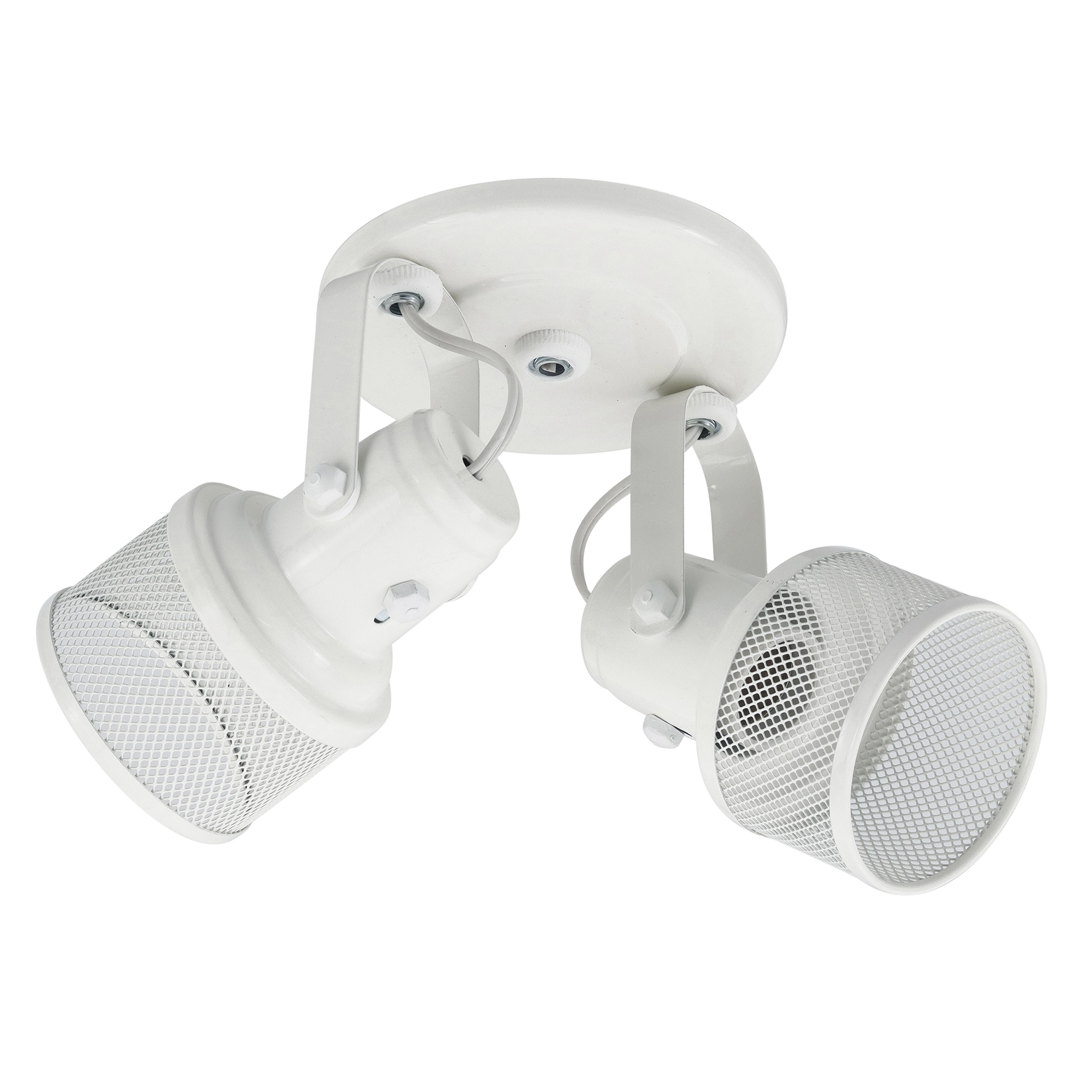 Spot de Sobrepor 2 Lâmpada Metal Branco Lanterna M.A Luz