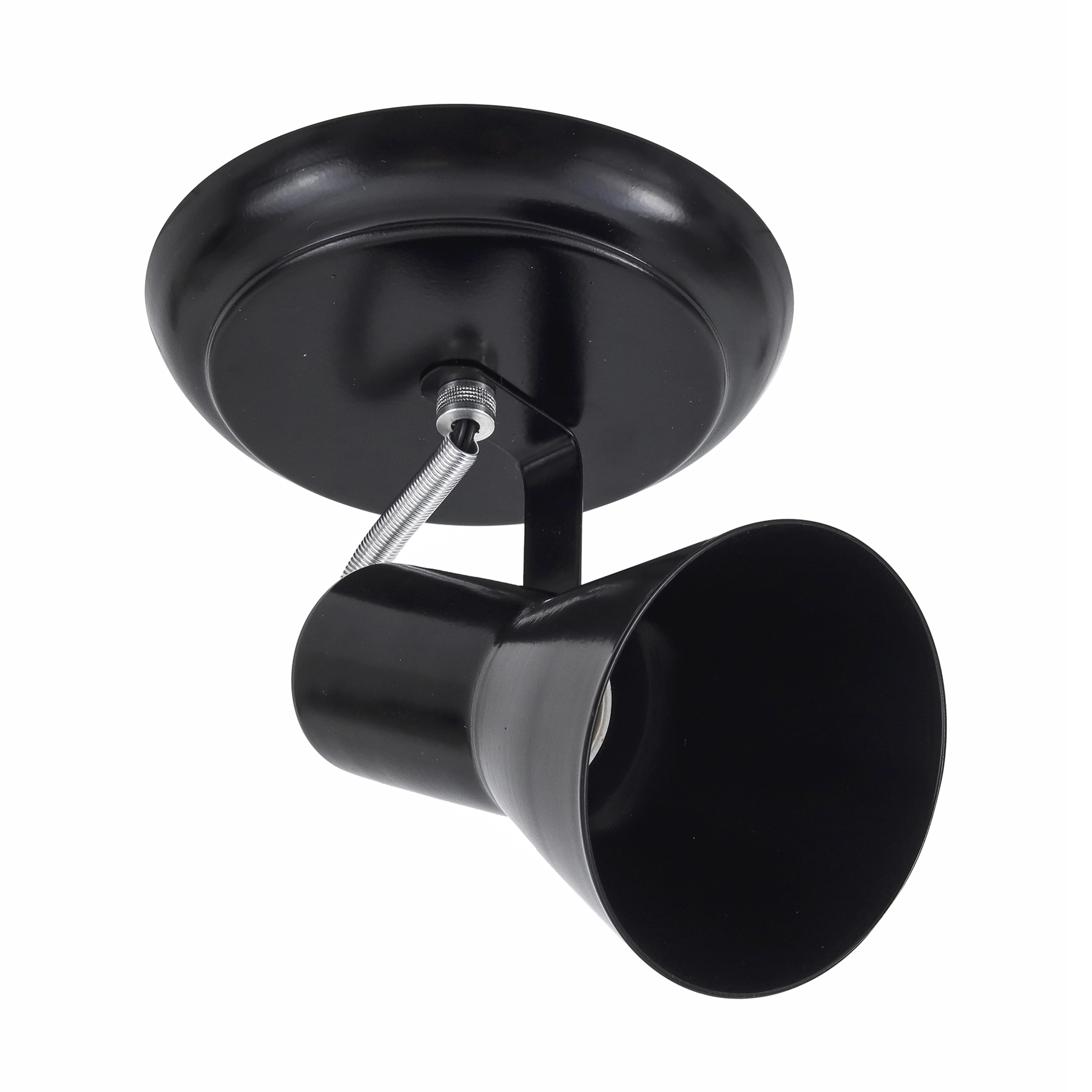 Spot de Sobrepor 1 Lâmpada Metal Preto Caneco Sino M.A Luz