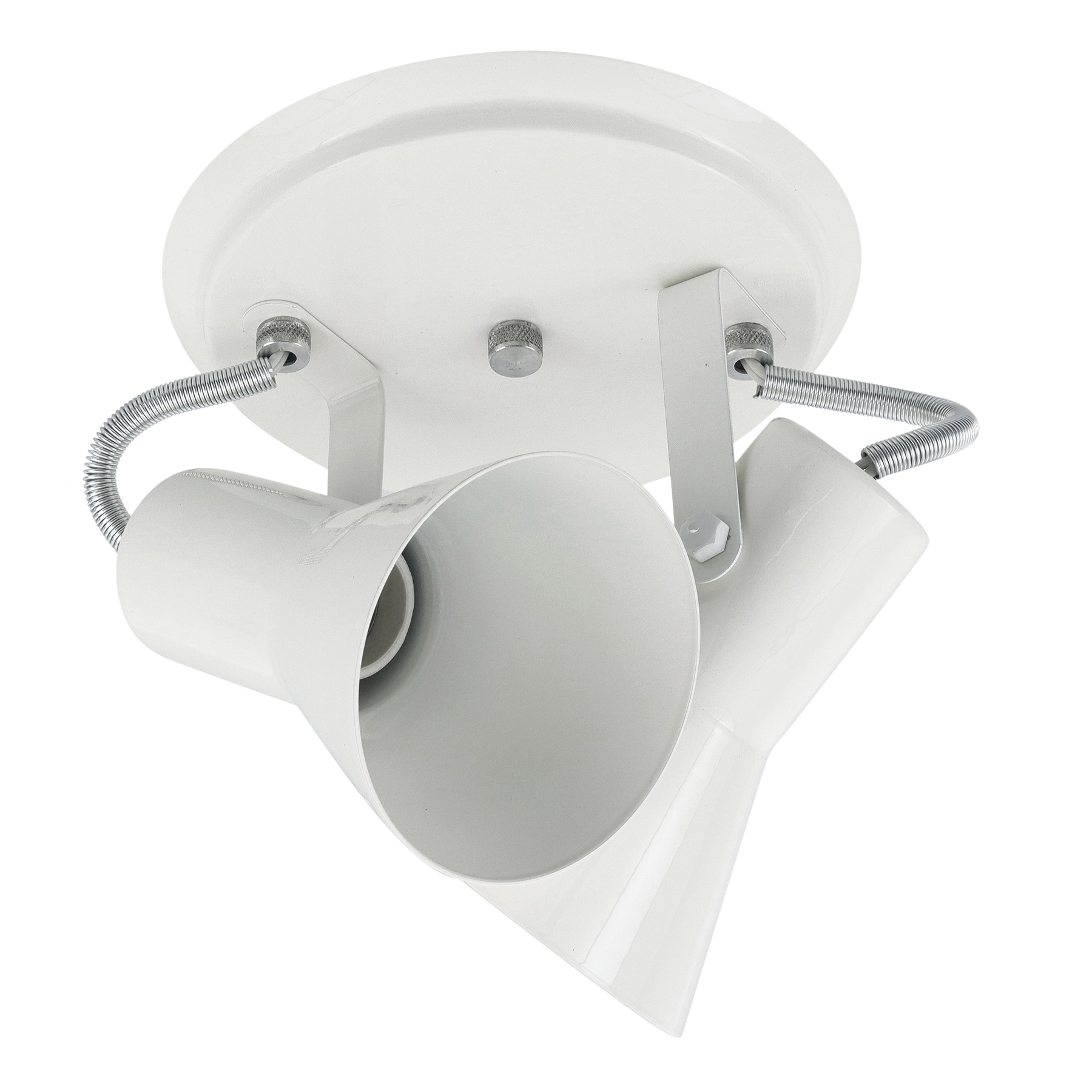 Spot de Sobrepor 2 Lâmpada Metal Branco Caneco Sino M.A Luz