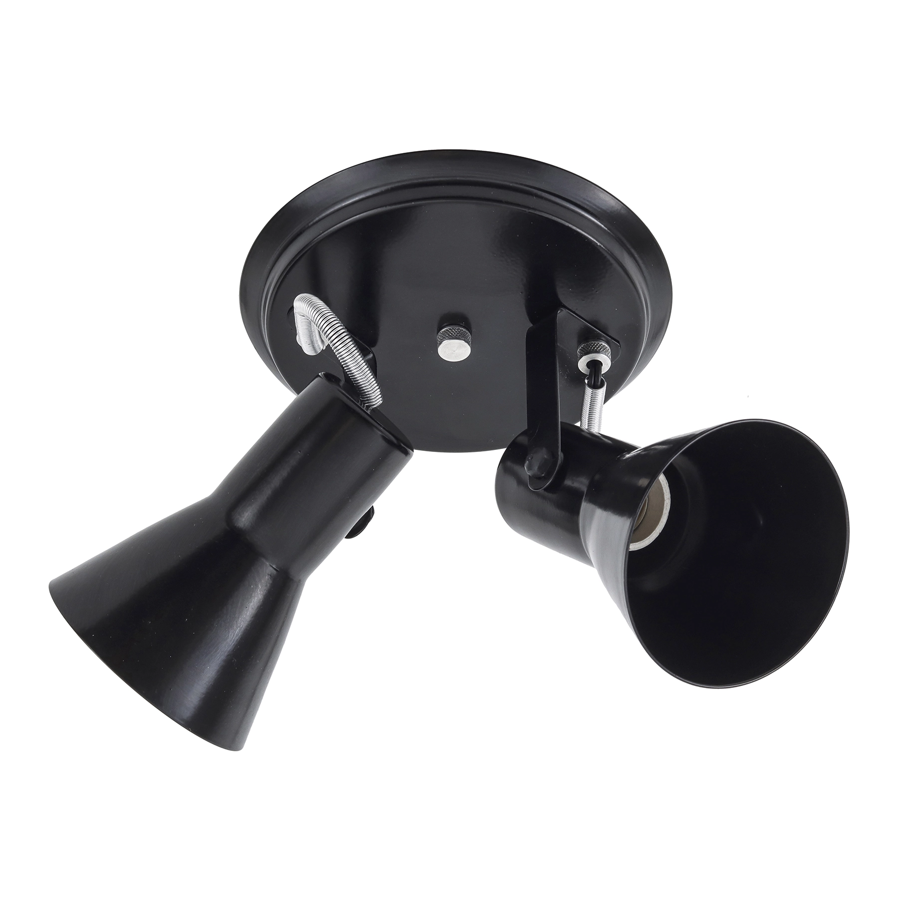Spot de Sobrepor 2 Lâmpada Metal Preto Caneco Sino M.A Luz
