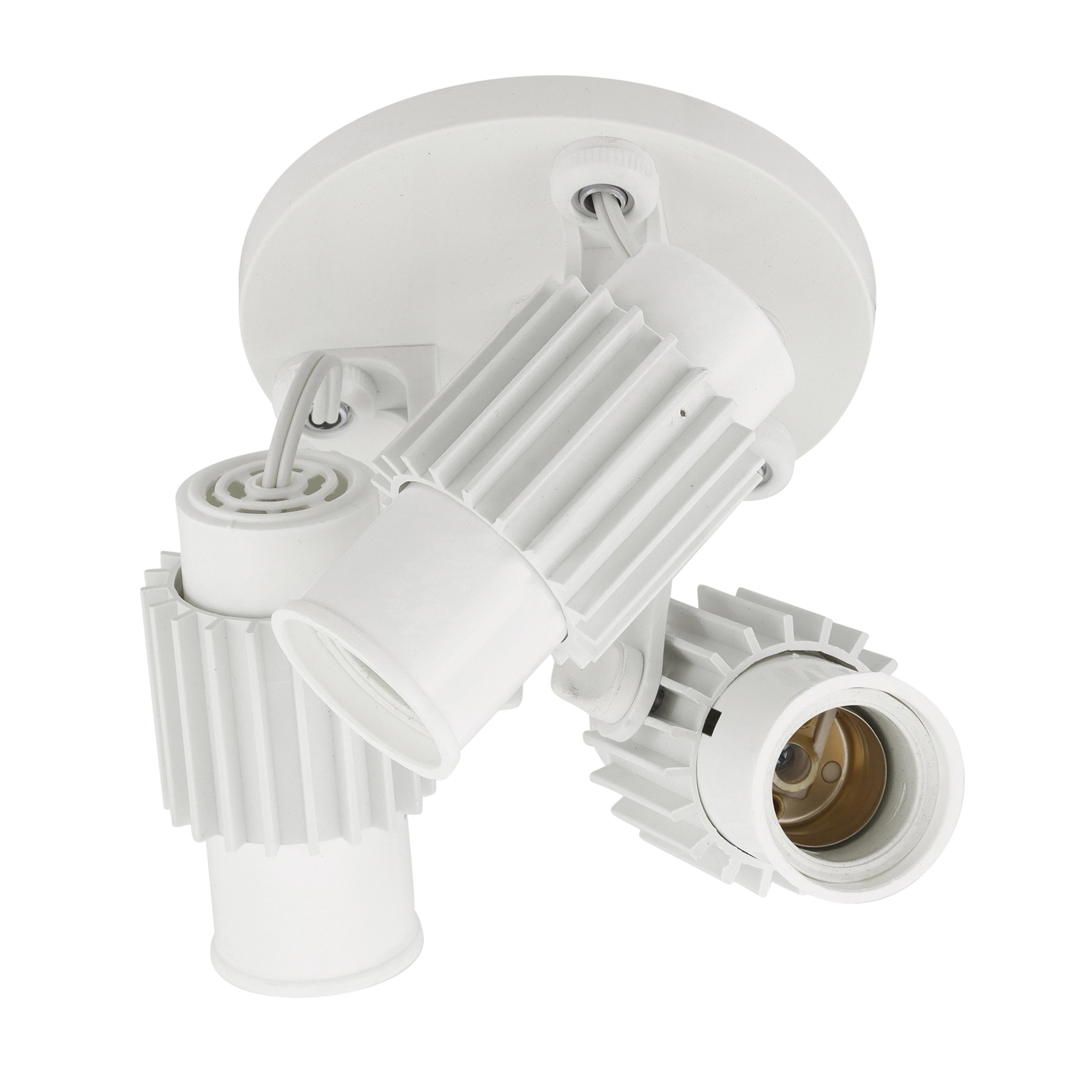 Spot de Sobrepor 3 Lâmpada Plástico Branco Aleta M.A Luz